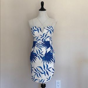 Blue and white floral dress
